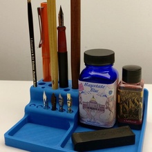 fountain pen calligraphy desk organiser organizer caddy 3d print model - Mito3D