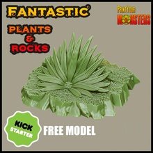 kickstarter- fantastic plants rocks tabletop free game kickstarter plant rpg warhammer rock patreon d&d dnd emmanuel pathfinder lepas printyourmonsters pre-supported 3d print model - Mito3D
