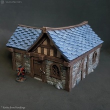 fantasia Casa tavolo edificio medievale impostato interno piastrelle scenario openlock scenari 3d print model - Mito3D