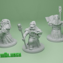 dwarf fightmage tabletop fantasy miniture skull 32mm 3d print model - Mito3D
