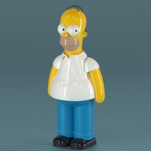 Homère Simpson ventilateur art 3d dessin animé figure jouet 3dfinditcom 3dfindit 3d print model - Mito3D