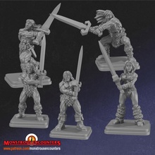 classic barbarians tabletop barbarian retro warhammer warrior quest monstrous heroquest encounters oldhammer 3d print model - Mito3D