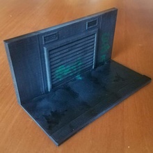 calle escena garaje puerta terreno mesa cyberpunk urbano 3d print model - Mito3D