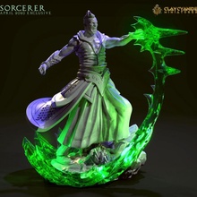 sorcerer tabletop magician miniatures wizard magic dungeonsanddragons warlock dnd pathfinder tabletopgames tabletoprpg 3d print model - Mito3D