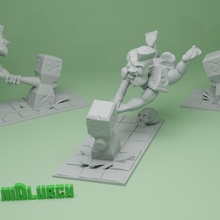 nano berserker statura tavolo fantasia miniatura cranio guerriero resina base diorama prigione mm zwerg petto 115 115mm 3d print model - Mito3D