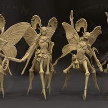moth girl tabletop gaming mini rpg miniature insectoid 3d print model - Mito3D