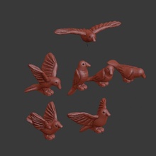 serçeler hayvan kuş dekorasyon fantezi model minyatür masaüstü serçe d 28mm bitler bitz 3d print model - Mito3D