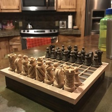 julian magnetic chess set games wood pla boardgames nosupport woodworking woodfill magneticchess 3d print model - Mito3D