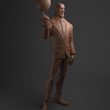 shaquille 39 neal cestino concetto design carattere pallacanestro stilizzato caricatura personaggio unico 3d print model - Mito3D