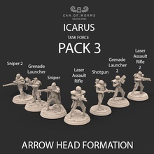 icarus task force pack 3 arrow head formation tabletop future miniatures sci-fi science soldier wargaming warhammer fiction cyberpunk enforcer wh40k warhammer40000 3d print model - Mito3D