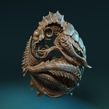 mar desova tampo mesa Horror monstro aquático cósmico Cthulhu lovecraft extraterrestre 3d print model - Mito3D