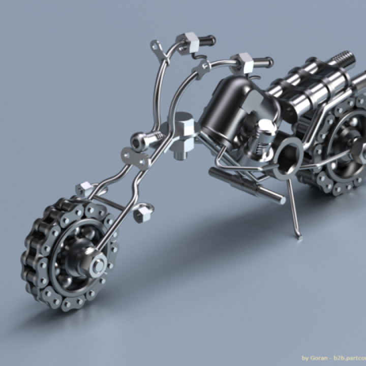 chopper figure 3d art bike sculpture motorcycle 3dfindit metalart 3D print model - Mito3D