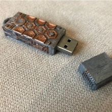 steampunk USB ottone flashdrive thumbdrive chiavetta 3d print model - Mito3D