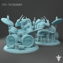 styx batterista tavolo diavolo draghi dungeon corna tamburi tiefling esploratore bardo 3d print model - Mito3D