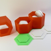 vase mode espace rangement conteneurs titulaire soutien boîte hexagone boutique 3d print model - Mito3D