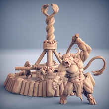 minoc Minotauro escravos roda dor amazonas kickstarter tampo mesa dragões masmorras fantasia mini miniatura Amazonas dnd escravo ttrpg artesão 3d print model - Mito3D