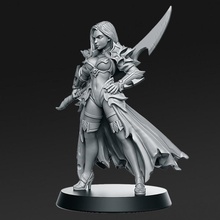 dalila - swordswoman 32mm dnd tabletop armor fantasy female sword warhammer woman miniature age sigmar rnestudio 3d print model - Mito3D