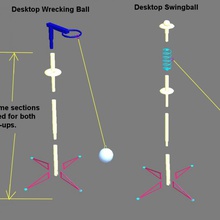 desktop swingball wrecking ball toys & games 3d print model - Mito3D