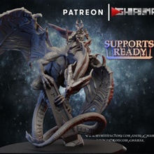 Sombrio duende Dragão tampo mesa Preto criatura dragões épico fantasia elfos masmorra dnd 3d print model - Mito3D