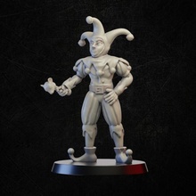 joung jester store clown medieval miniature tabletop fool buffoon harlequin townsfolk 3d print model - Mito3D