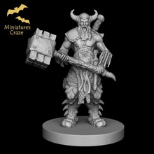 furioso martelo tampo mesa dragões masmorras mini viking miniatura nórdico dnd norseman 3d print model - Mito3D