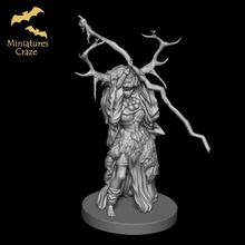shaman female tabletop barbarian dragons dungeons mini miniatures viking miniature dnd pre-supported supported 3d print model - Mito3D