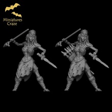 female javelin warrior tabletop dragons dungeons mini miniature patreon d&d dnd presupported supported 3d print model - Mito3D