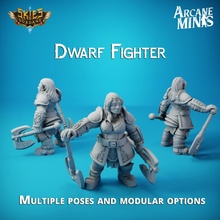dwarf fighter - merchant guilds tabletop armor axe dragons dungeons fantasy female girl guard hero pirate rpg shield woman steampunk weapons captain ranger paladin d&d 28mm dnd 35mm heroine cleric 3d print model - Mito3D