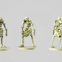 esqueleto mesa hueso criatura fantasía Víspera Santos cráneo muertos vivientes zombi miniatura muerto juego esquelético 28mm 32mm gloomhaven helado 3d print model - Mito3D
