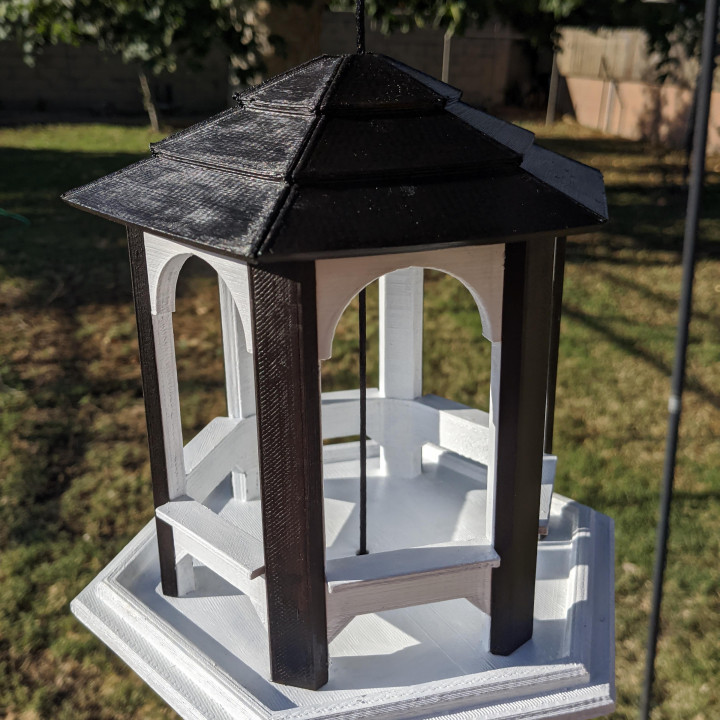 gazebo bird feeder & garden birdfeeder 3D print model - Mito3D