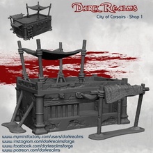 city corsairs - shop 1 tabletop building desert terrain d&d pirates arab persian 3d print model - Mito3D