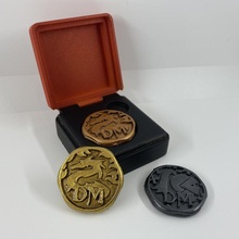 dungeon master's coin d&d tabletop case collection game gift piece rpg treasure collectable token artefact roleplaying dnd dungeons&dragons dm dungeonmaster goldpiece copperpiece silverpiece 3d print model - Mito3D