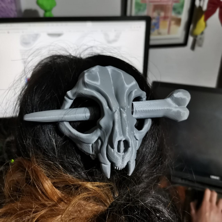 chat épingle cheveux accessoire broche 3D print model - Mito3D