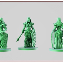 paladin girl tabletop armour diablo knight lion red rpg shield warrior woman miniature warcraft boardgame alan worn mmorpg crusader maces 3d print model - Mito3D