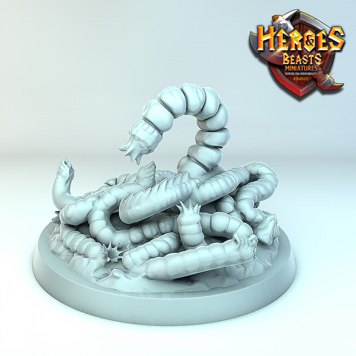 mucchio vermi negozio larva 3D print model - Mito3D