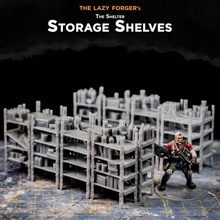 shelter - storage shelves tabletop modern sci-fi terrain wargaming miniature scifi 28mm postapoc 3d print model - Mito3D