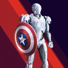 captain america shield action figure logo marvel prop usa hulk figures stark spiderman cosplay avengers steve ironman american mcu rogers capitan openfigure3d 3d print model - Mito3D