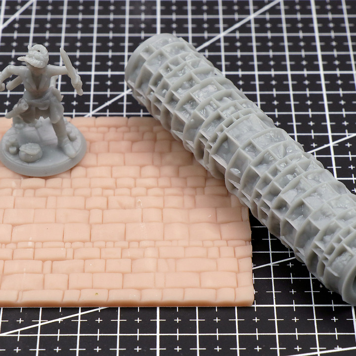 stone wall texture roller rpg terrain 3D print model - Mito3D