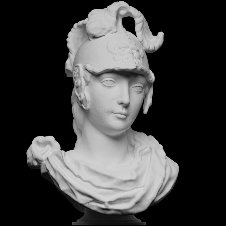 baş Minerva taramak 3d tanrıça kask heykel taş Venüs savaş Kadın İtalya 3dprinting private collection Openglam printable 3D print model - Mito3D