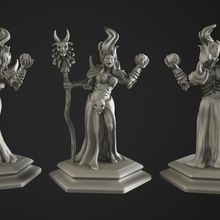 necromancer girl tabletop diablo fantasy magician rpg undead woman magic witch mage evil boardgame chaos rules druid witchcraft witchery necro necrogirl 3d print model - Mito3D