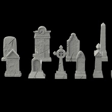 lápida sepulcral paquete mesa dragones esqueleto terreno muertos vivientes portón cementerio calabozo pionero guión tumbas Edimburgo ambiente lapidario rda 3d print model - Mito3D