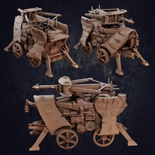 dragon trappers wagon - presupported tabletop armor dragons dungeons mini mobile vehicle miniature carriage crossbow cart dnd mounted pathfinder ttrpg harpoon lodge ballistae 3d print model - Mito3D
