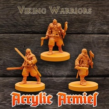 viking warriors x3 tabletop board games history acrylic armies 3d print model - Mito3D