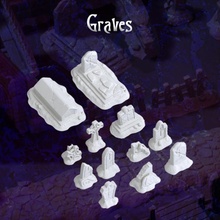 graves tabletop gothic grave cemetery graveyard 3d print model - Mito3D