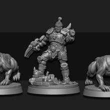 orc raider leader hounds tabletop hound warhammer miniature scifi wargame foundry sarks 3d print model - Mito3D