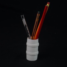 pen pencil holder silver ringspen rings & garden desk tidy penholder silverrings 3d print model - Mito3D