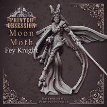 moon moth knight - medium fighter d&d 32mm scale store creature dragons dungeons hell kickstarter printed fury patreon dnd fey heaven obsession hath 3d print model - Mito3D