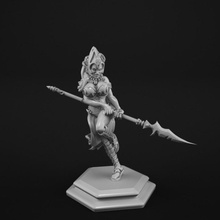 lancer girl tabletop barbarian fantasy knight sculpture spear woman zbrush boobs wargame amazon tits rot lances amzons 3d print model - Mito3D