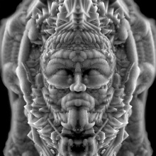 tektiki Arte cara tribal pared resina ciencia ficción cibernético 3d print model - Mito3D