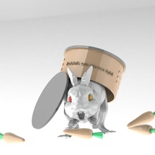 conigli 001 decorazione modello giocattolo coniglio originale bello 3d print model - Mito3D